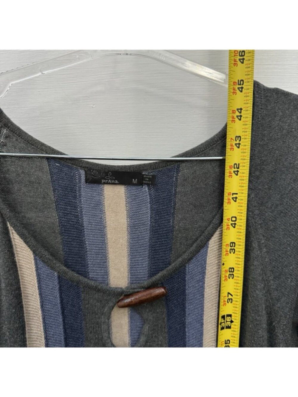 prAna Yarrah Sweater Dress M Gray 100% Organic Cotton Knit Keyhole - Picture 13 of 14
